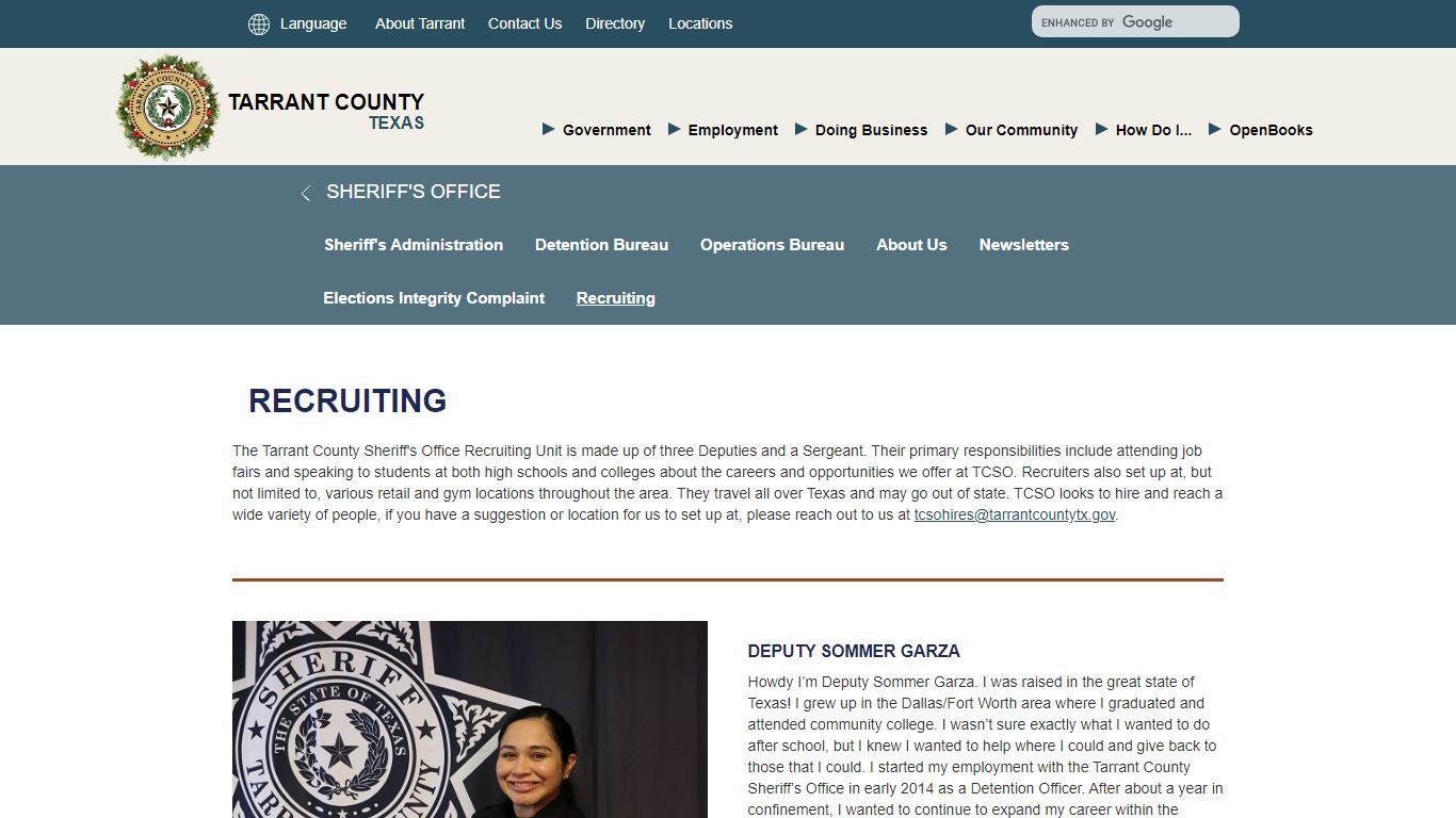 Recruiting - Tarrant County TX